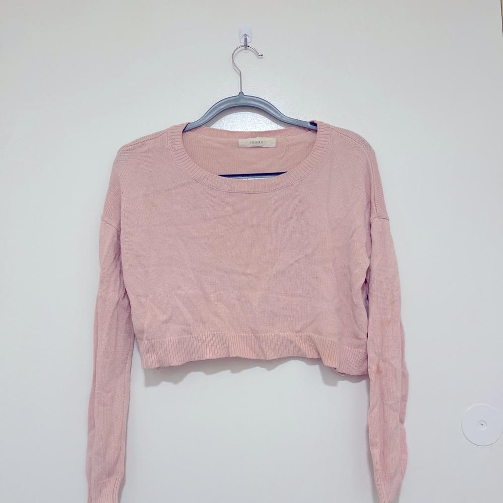Pink cropped sweater